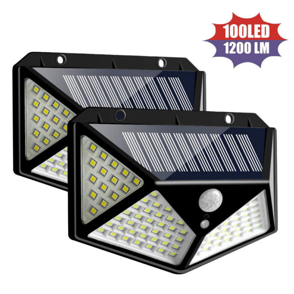 Lámpara de pared solar de 100 LED