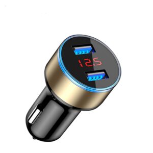 Cargador de coche universal de 5 V y 3,1 A con pantalla LED y doble puerto USB.