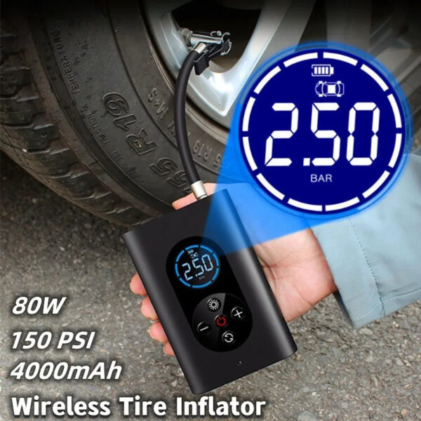 Inflador de neumáticos inalámbrico, portátil, motocicleta, pelota
