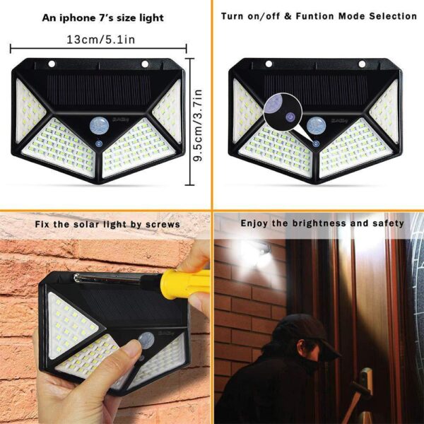 Lámpara de pared solar de 100 LED - Imagen 2