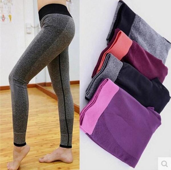 Pantalones de yoga sin costuras para correr, ajustados, con elevación de cadera - Imagen 5