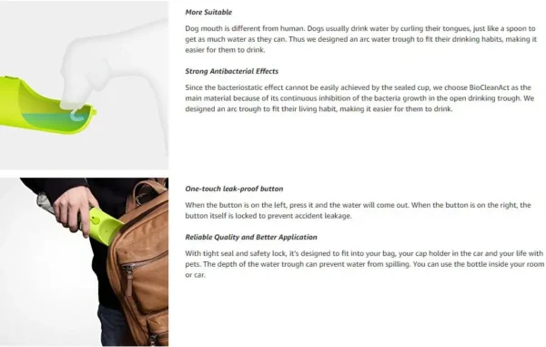PETKIT - Botella de agua portátil para exteriores, perros y gatos, comedero de viaje - Imagen 15