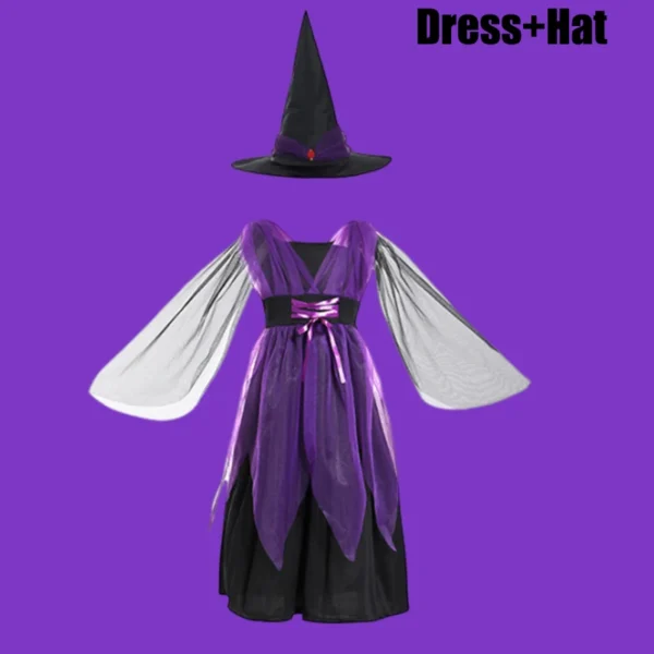 2025 Nuevos Disfraces De Halloween Para Niñas, Murcielago Morado, Esqueleto, Fantasma, Tallas - Imagen 7