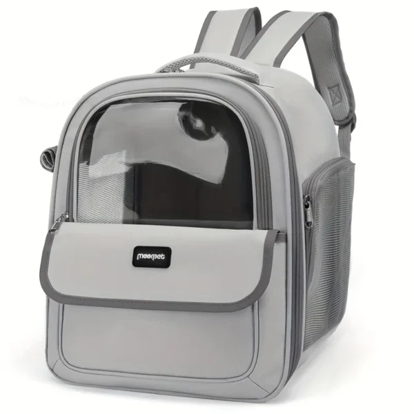 Mochila de viaje transparente para mascotas, espaciosa y transpirable. - Imagen 6