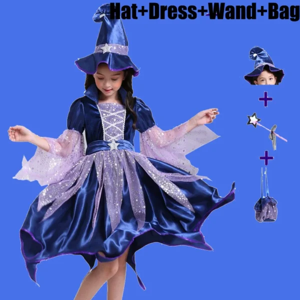 2025 Nuevos Disfraces De Halloween Para Niñas, Murcielago Morado, Esqueleto, Fantasma, Tallas - Imagen 4