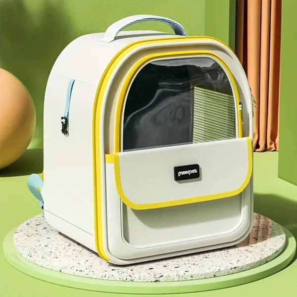 Mochila de viaje transparente para mascotas, espaciosa y transpirable. - Imagen 5