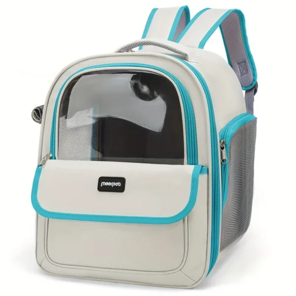 Mochila de viaje transparente para mascotas, espaciosa y transpirable. - Imagen 8