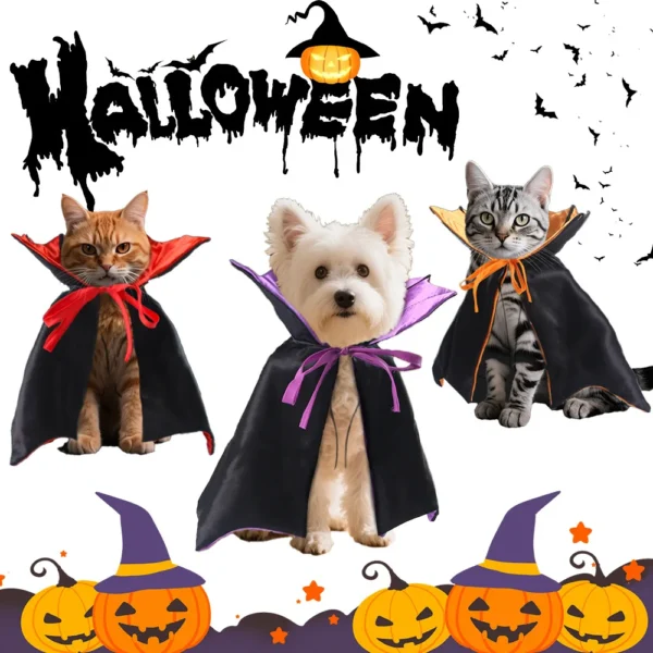 Disfraz Divertido De Halloween Para Perros o Gatos Capa De Vampiro