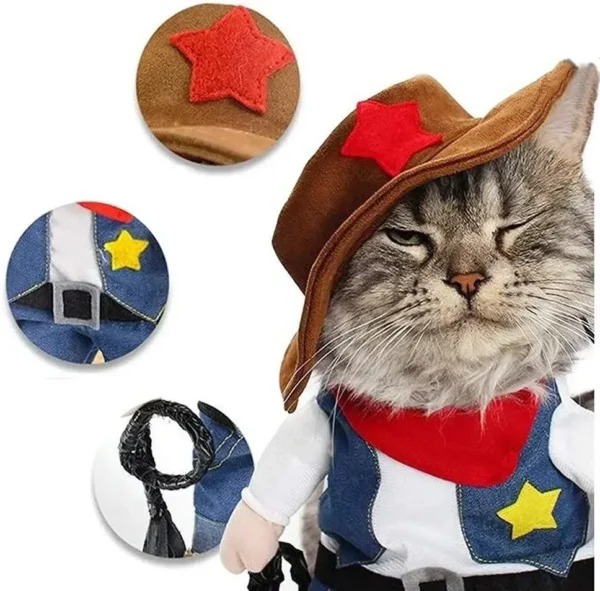 Disfraz Divertido de Halloween Para Perro y Gato, Ropa Para Mascotas, Regalo, Ropa Vaquera - Imagen 3
